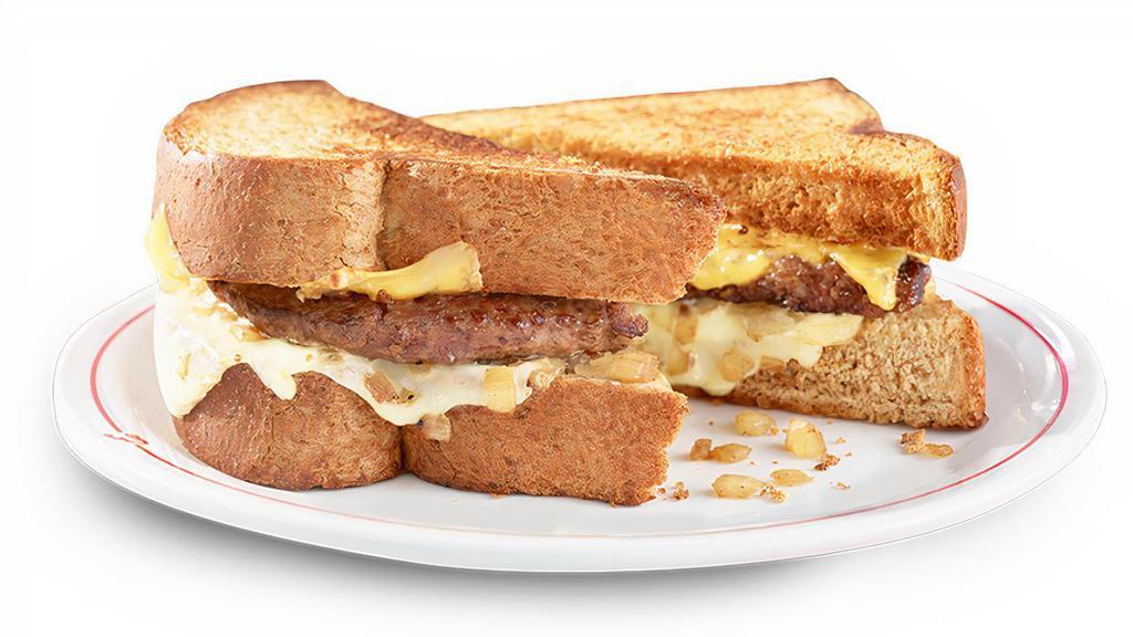 Patty Melt Combo · Ground beef patty with American and Swiss cheeses, . caramelized onions, grilled on whole wheat toast.