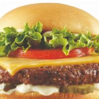 Classic Craft Butcher Burger · 1/4 lb. fresh beef patty* on a Martin's Potato Roll with steak seasoning, American cheese, g...