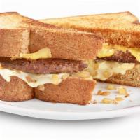 Patty Melt · Ground beef patty with American and Swiss cheeses, caramelized onions, grilled on whole whea...