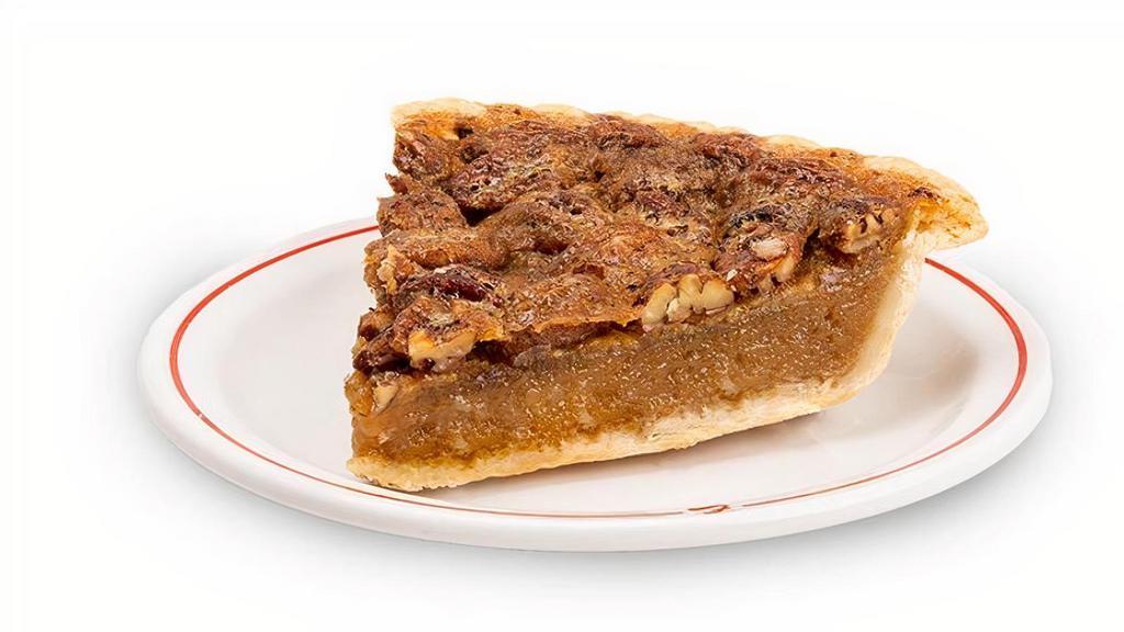 Pecan Pie · Toasted pecans inside a . buttery, flaky crust topped . with whipped topping.. Our desserts are locally made.