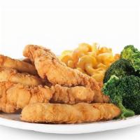Crispy Chicken Tenders · Crispy, white-meat chicken tenders with your choice of sauce. Served with two classic sides ...