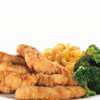 Fish Dinner · 3 pieces of cod fillets served with 2 sides and a side of garlic toast.