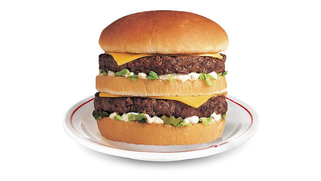 Super Bad Boy · 1/2 lb. of beef patties* with lettuce, pickle, pepper jack cheese and Frisch's Spicy tartar sauce.