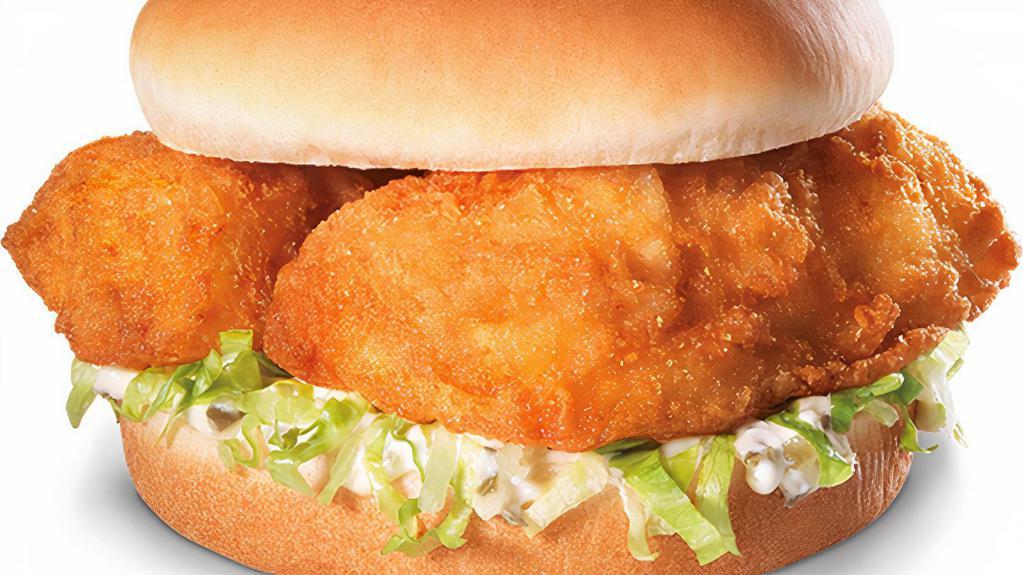 Fish Sandwich · Two hand-breaded, crispy fillets with lettuce and Frisch’s Original Tartar Sauce.