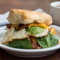 Breakfast Sandwich With Egg, Spinach & Cheese · Your choice of bread and meat.