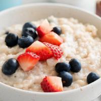 Oatmeal · Comes with berries and honey or brown sugar.