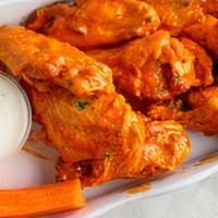 20 Wings · Served with celery, carrots, ranch, or Bleu cheese dressing.