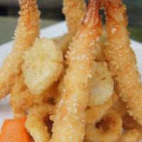 Seafood Combo Tempura Dinner · Shrimp, scallops, & calamari.