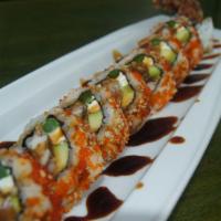 2006 Roll · deep-fried soft shell crab, cream cheese, asparagus, spicy mayo, crab, avocado & tobiko & ee...