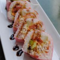 2005 Roll · deep-fried Yellowtail, tomato, cucumber, lettuce, avocado, crab, spicy mayo, w/ soy bean pap...