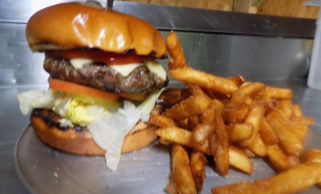 All American Burger · 1/2 Pound Fresh Ground Beef Cheeseburger!