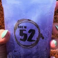 Purple Rain · Strawberry and Blue Raspberry syrup mixed with Monster Zero Calorie Ultra