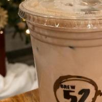 Mocha Frappe · Chocolate flavor blended together with ice, espresso, and milk. Topped with whip cream and
c...
