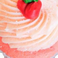 Strawberry Shortcake · White cake with fresh strawberries baked in with strawberry buttercream crystal sugar topped...