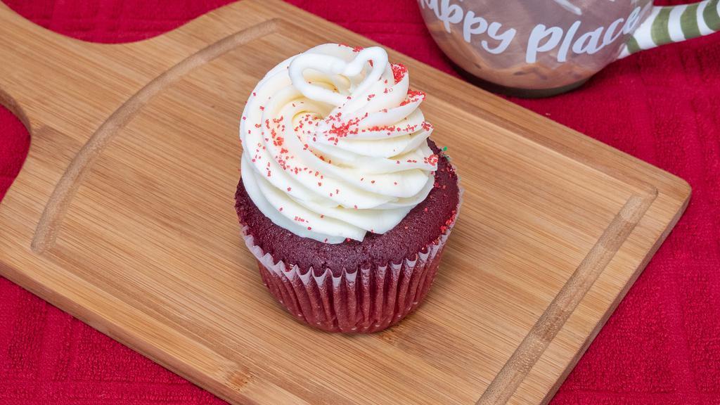 Scarlett'S Red Velvet · Rich scarlet red chocolate cake filled with creamy vanilla topped with our classic cream cheese frosting.