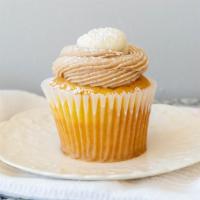 Stuffed French Toast · Vanilla cupcake filled with cream cheese icing and topped with a swirl of maple cinnamon but...