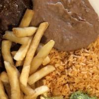 Carne Asada · Tender outer steak done to your specifications served with guacamole grilled green onions an...
