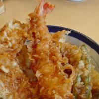 Ten Don · Shrimp, vegetable tempura, and house sauce.