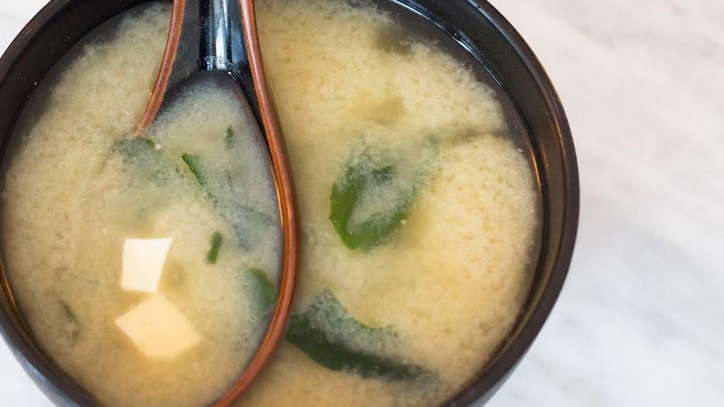 Miso Soup · Fermented soybean soup with tofu and scallions