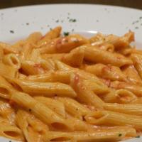 Nancy’S Penne Tomato Alfredo · Add Italian sausage or chicken for an additional charge.