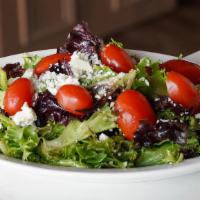 Market Greens · Gluten-free. With Gorgonzola crumbles & tomatoes.