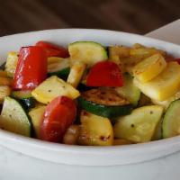 Chef'S Vegetables · Sautéed zucchini, yellow squash, and red bell pepper. Vegan and gluten-free.