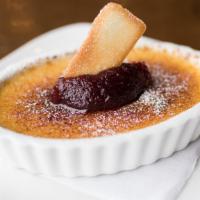 Vanilla Crème Brulee · seasonal fruit compote