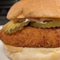 Bobert'S Chicken Combo · Your choice of a grilled or breaded chicken breast, topped with pickles and mayo on a hambur...