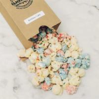 Birthday Cake · A kid favorite! We begin with vanilla-flavored popcorn, cover it in melted Belgian white cho...