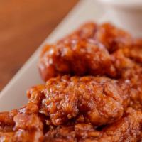 Boneless Honey Barbeque Wings Breaded Boneless Chicken · 720-1160 cal. Breaded boneless chicken bites tossed in our honey barbeque sauce. Served with...