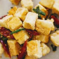 Salt N Pepper Fried Tofu · Our fried tofu is seasoned with our house salt and pepper seasoning.