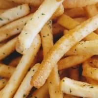 Seasoned Crispy Fries · Golden crispy fries, seasoned with a savory seasoning.