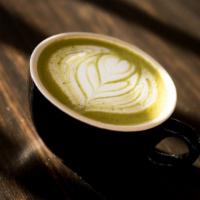 Hot Matcha Latte · A hot 16 oz. Japanese matcha green tea made with steamed whole milk.