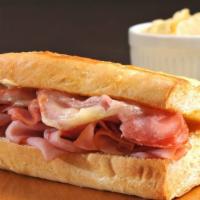 Classic Ham & Cheese · Sliced ham, melted mozzarella cheese, and Italian dressing.
