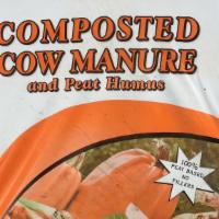 Composted Cow Manure And Peat Humus Soil - .75 Cu Ft · Mixture of cow manure, peat and organic humus derived from peat

This mixture is shredded an...