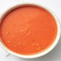 Bowl Of Soup · Sweet cream, smooth tomato puree, simmered in a vegetarian broth, highlighted with basil