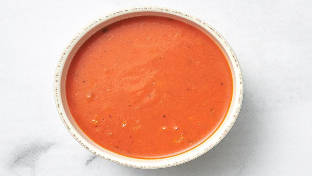 Bowl Of Soup · Sweet cream, smooth tomato puree, simmered in a vegetarian broth, highlighted with basil