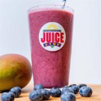 Dark Slide (24 Oz) · Mango Juice, Pineapple Sherbet, Raspberry Sherbet, Mangos, Blueberries and Ice.