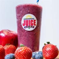 Uppercut (24 Oz) · Watermelon Juice, Apple Juice, Yogurt, Orange Sherbet, Strawberries, Blueberries and Ice.