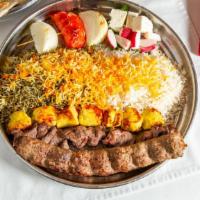 Kabob Combination Dish #1 · Your choice of two items, served with your choice of side.