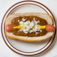 Koney Island Hot Dog · Served with chili, mustard, and onion. Limit 20.
