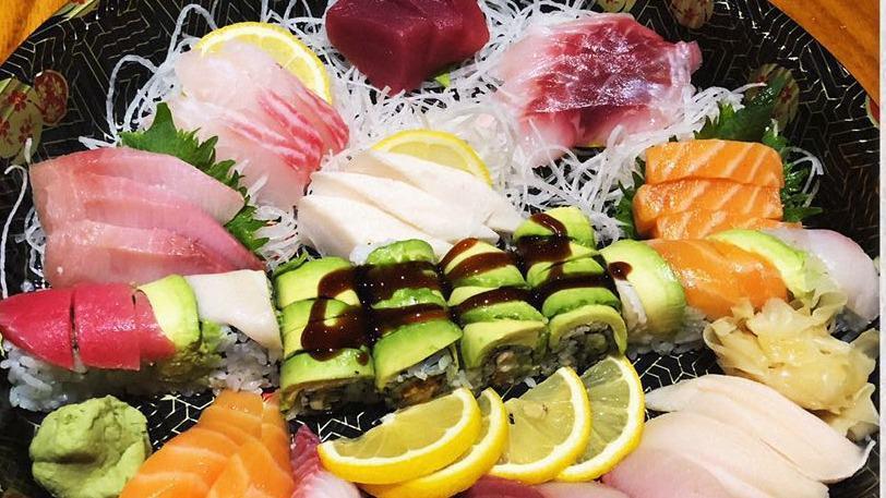 Love Boat · Ten pieces of assorted sushi and 18 pieces of sashimi, dragon roll and rainbow roll.
Thoroughly cooking meats, poultry, seafood, shellfish, or eggs reduces the risks of foodborne illness.