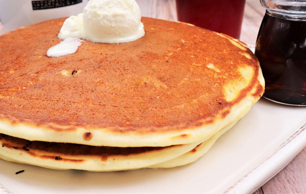 Gluten Friendly Pancake · Served with maple syrup and whipped butter.