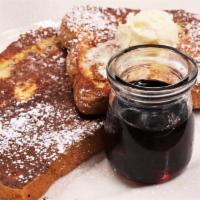 French Toast · Thick-cut brioche, battered and griddled to perfection. Served with maple syrup and powdered...