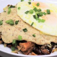 Breakfast Pot Pie · Baked puff pastry, hash brown quinoa and spinach blend, cheddar-jack cheese, diced bacon, an...