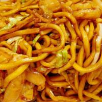 Shrimp Lo Mein.. · Served with chicken fried rice and egg roll.