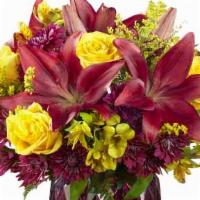The Ftd® Autumn Splendor® Bouquet 2016 · Glowing with autumn's natural beauty captured in blushing blooms that will get you noticed, ...