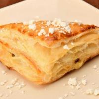Spanakopita · Spinach and Feta Cheese in a Flaky Puff Pastry