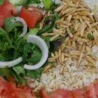 Rice Almond Salad · Denotes vegetarian selections. Fresh salad with rice pilaf topped with toasted slivered almo...