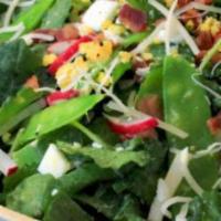 Deluxe Baby Green Salad · Our signature salad! Mesclun greens, onions, raisins, pine nuts, gorgonzola and berries serv...